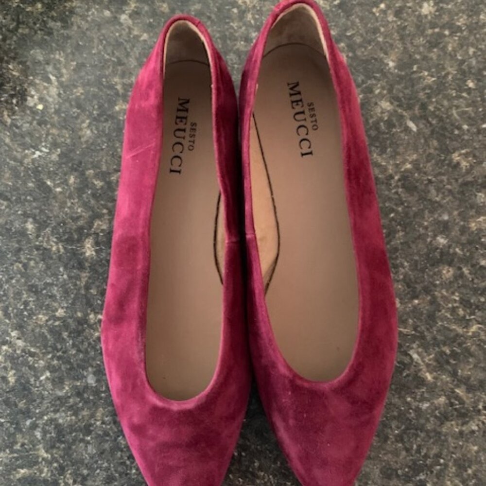 Sesto Meucci suede leather low heeled shoes 10M